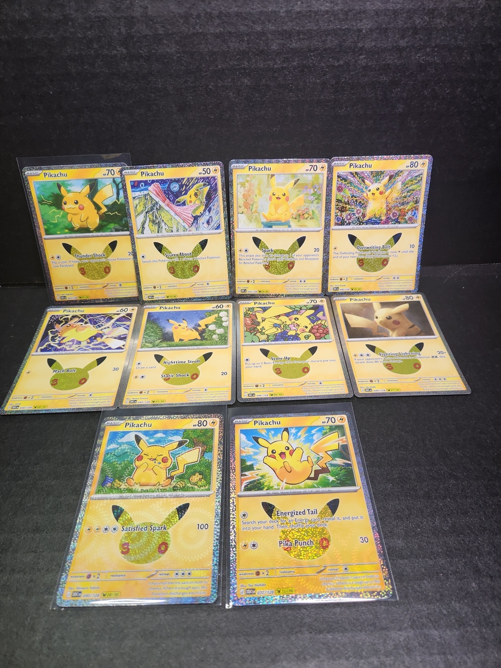 Nintendo Pikachu Holo Card Lot – Yellow, Green, Blue